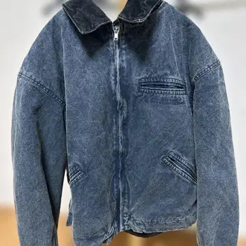 네이비 집업 데님 자켓