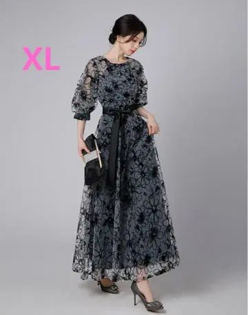 파티 드레스 원피스 안감 부착 고급 포멀 7부 소매 체형 커버