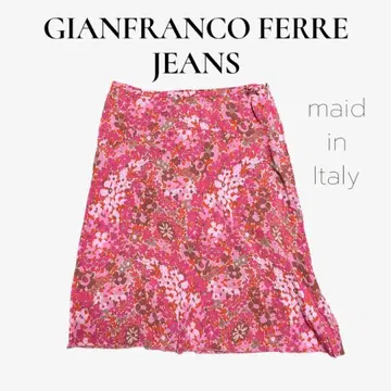 GIANFRANCO FERRE 이탈리아제 플라워 프린트 스커트 핑크