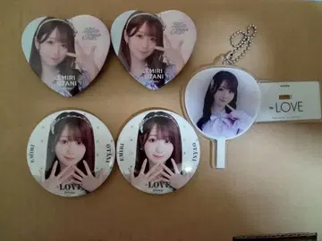 오타니 에미리 캔뱃지 미니 부채 세트 이코러브 =LOVE