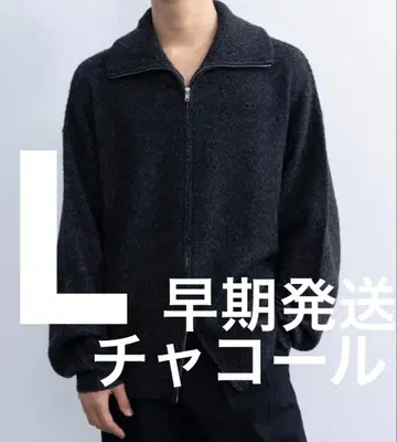 sinss 루즈 실루엣 지퍼 니트 차콜 L