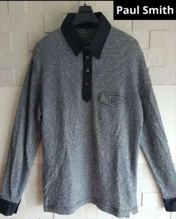 [ 새상품급 ] 폴스미스의 긴팔 피케 셔츠 하운드투스 패턴 그레이