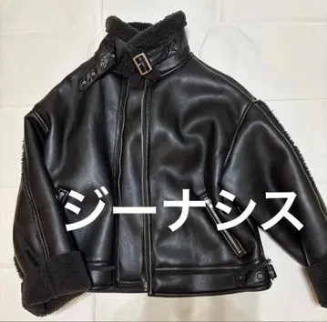 JEANASIS 블랙 가죽 자켓