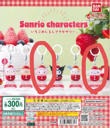 산리오 캐릭터 딸기 메지루시 액세서리 2종 세트