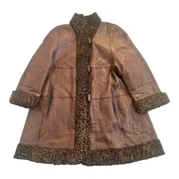 새상품급 리얼 무스탕 코트 브라운 오더 제품