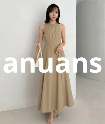 새상품급 anuans 니트 원피스 MEDIUM 베이지 여성용