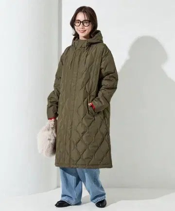 TAION x FREAK'S STORE/별주 퀼트 후드 롱 다운