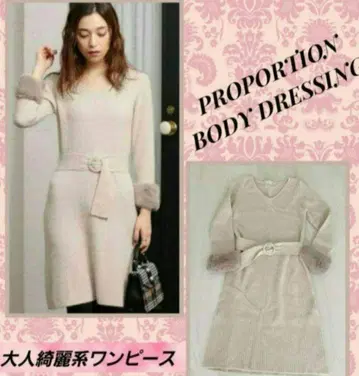 BODY DRESSING 복슬복슬 퍼 소매 원피스