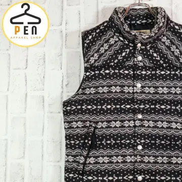 [ 노르딕 무늬 ] 다운 베스트 올 패턴 따뜻한 블랙 L [ 무료배송 ]