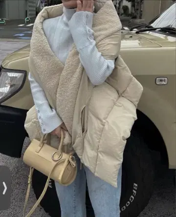 [새상품급] willfully 다운 베스트 숄