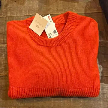 UNIQLO jwanderson 유니클로 리브 크루넥 스웨터 오렌지