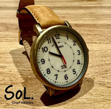 TIMEX 아날로그 손목시계 가죽