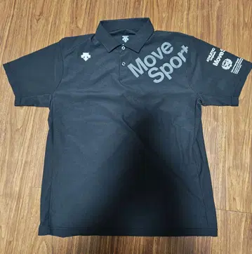 데상트 Move Sport 블랙 피케 셔츠 XO 사이즈