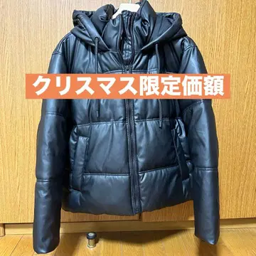 ZARA 블랙 가죽 다운 자켓