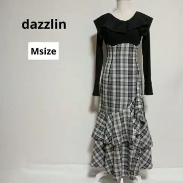 dazzlin 아지메 머메이드 코르셋 원피스 체크 블랙 M