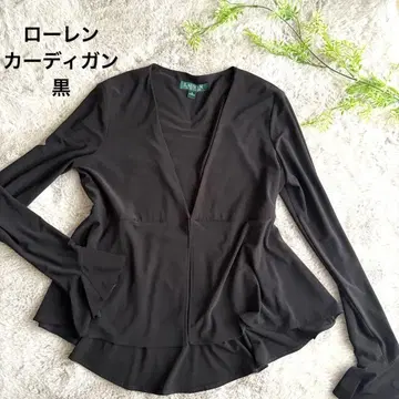 LAUREN 블랙 V넥 긴팔 셔츠 가디건 미사용 새상품
