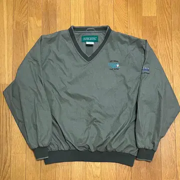 나일론 풀오버 체크 그린 골프웨어 USA 구제 의류