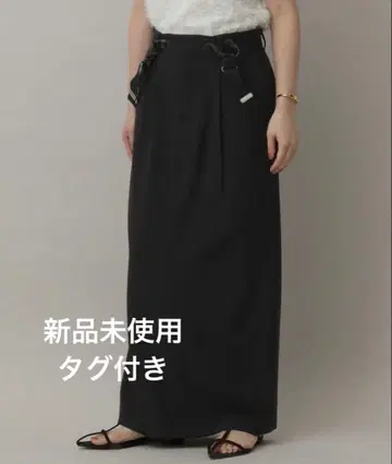 apart by lowrys 서스펜더 롱 스커트 타이트 스커트 블랙