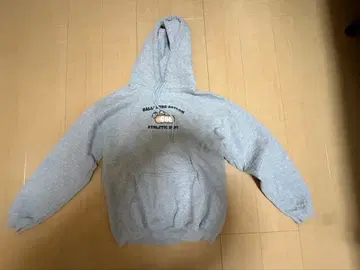 그레이 후드티 프론트 프린트