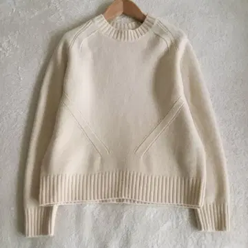 유나이티드 애로우즈 캐시미어 울 크루넥 니트 아이보리 FREE