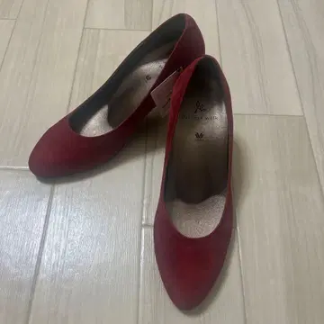 와인 레드 스웨이드 느낌 펌프스