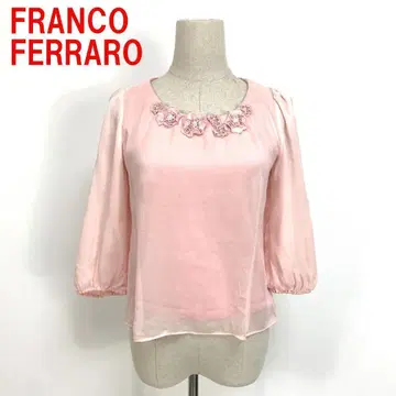 A6142 프랑코 페라로 7부 소매 니트 레이온 울 핑크 3