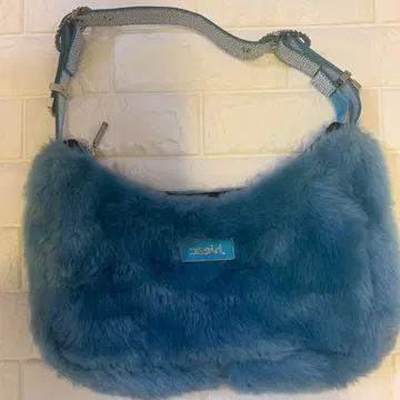 [ 인기 완판템 ] 엑스걸 X-girl 퍼 핸드백 블루 파랑