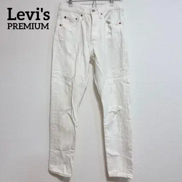리바이스 프리미엄 화이트 스트레이트 데님 [ S ]