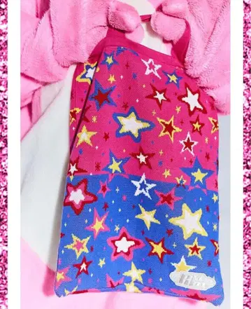 RE. 별 패턴 니트 토트백 핑크