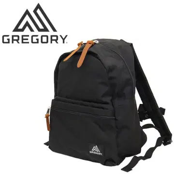 GREGORY 블랙 백팩 프론트 포켓 부착