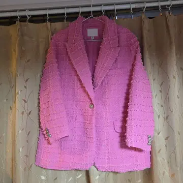 H&M 핑크 트위드 자켓 XL