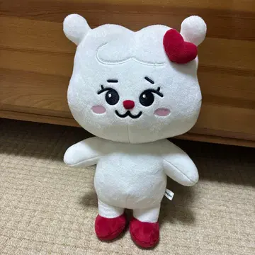 NiziU 화이트 봉제 인형 빨간색 하트 포함