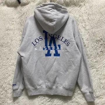 MLB 공식 다저스 LA 로고 후드티 그레이 M 사이즈 백 디자인 있음