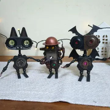 작가님 스팀펑크 미니 로봇 3체 세트