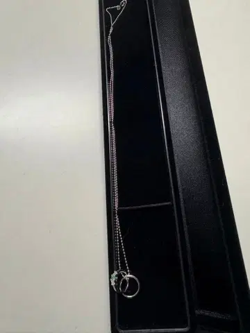 실버 더블 링 목걸이 미니 목걸이