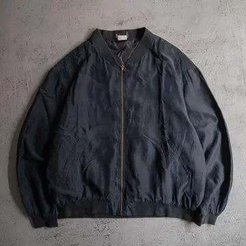 80s 90s 빈티지 유로제 다크 네이비 실크 블루종