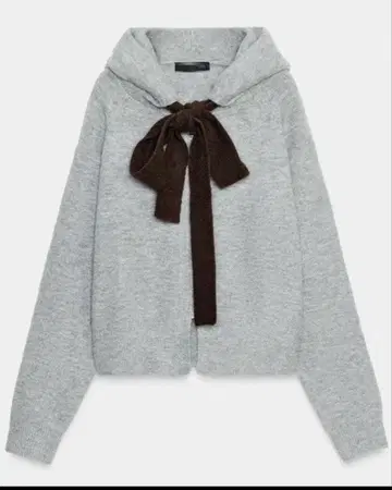 대비 드로우 스트링 후디 S 그레이 후드 부착 리본