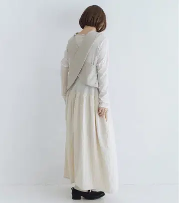 Gauze# BACK CROSS FILLING VEST kinari