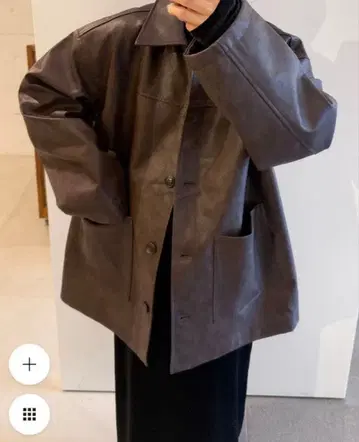 select moca 스탠칼라 페이크 가죽 자켓