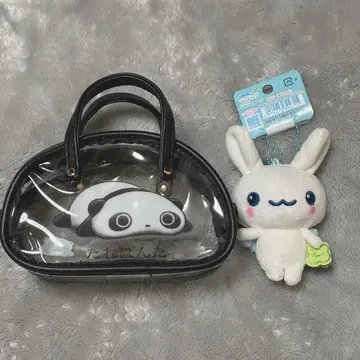 타레판다 보스턴 백 파우치 트윈 토끼 엔젤 마스코트 세트