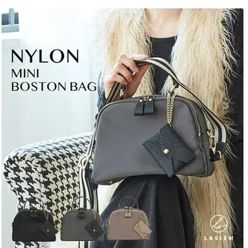 나일론 미니 보스턴 백 그레이