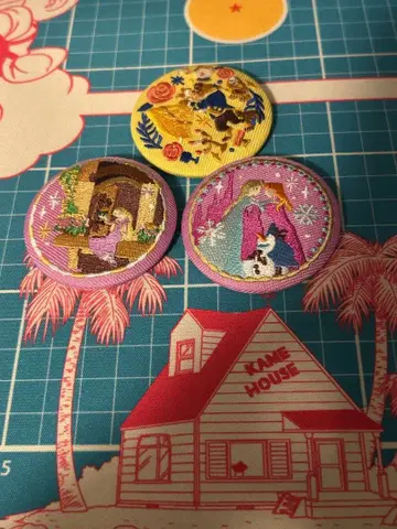 디즈니 자수 캔 배지 2 미녀와 야수 라푼젤 안나와 눈의 여왕