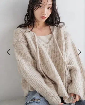 LOWRYSFARM 2way 프린지 멜란지 니트