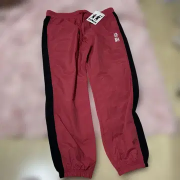 하이큐 네코마 고교 저지 팬츠 빨간색과 검은색 스트라이프 팬츠