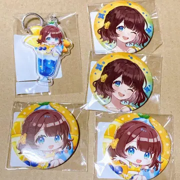 니지산지 DMM 스크래치 아야카키 시가 리코 캔뱃지 세트