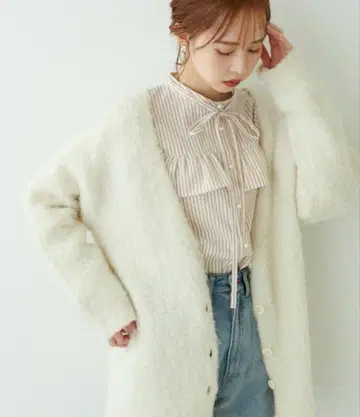 natural couture 니트 가디건 화이트