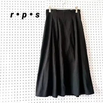 RPS 레이스업 롱 스커트 하이웨스트 플레어 블랙 ( M )