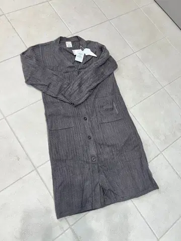 그레이 리브 롱 가디건