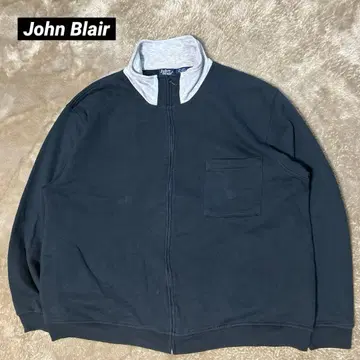 John Blair 블랙 맨투맨 집업 구제 의류