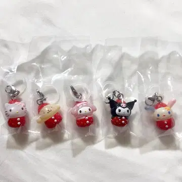 산리오 딸기 메지루시 액세서리 가챠가챠 세미컴프 5종 세트